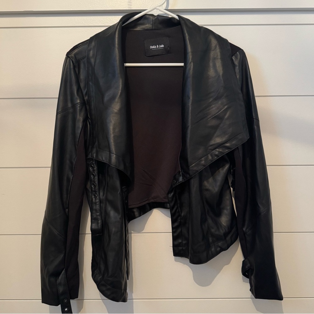 Ookie & Lala Black Leather Jacket, Women’s S